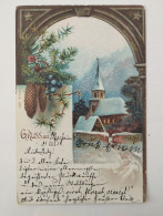 Gruss Aus .., Deutsche Weihnachts AK , Kirche , Schnee, Pforzheim, 1901 - Autres & Non Classés