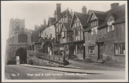 West Gate & Lord Leycester Hospital, Warwick, C.1930s - Porridge Pot RP Postcard - Warwick