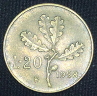 Italia 20 Lire, 1958 - 20 Liras