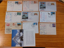 10 (6 Signed By Members) Postcards/covers Himalaya Expeditions Ca. 1972 - 1983 - Népal