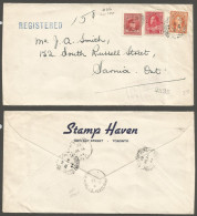 1944 Stamp Haven Dealer Registered Cover 14c Admiral/Mufti/War RPO Toronto Ontario - Postal History