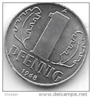 DDR1 Pfennig 1968 A  Km 8.1   Unc - 1 Pfennig