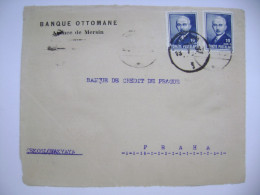 Banque Ottomane (Ottoman Bank) MERSIN, I. Inonu 10+10 K., Front Side From Cover Only, 1 Stamp Missing - Czechoslovakia - Brieven En Documenten