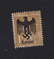 N° 277A, 10 C Semeuse Faux De Propagande Lorient Oblitéré - Guerre (timbres De)