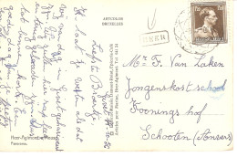 TP 1005 S/CP Heer-Agimont écrite De Givet Obl. Diamant 1956 + Griffe Encadrée HEER > Schooten (Anvers) - Linear Postmarks