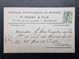 CP BELGIQUE (V1916) BRUXELLES PETITS METIERS (2 Vues) F Fanny & Fils Rue Van Artevelde 137 INSTRUMENTS DE MUSIQUE - Artigianato