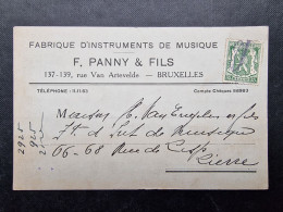 CP BELGIQUE (V1916) BRUXELLES PETITS METIERS (2 Vues) F Fanny & Fils Rue Van Artevelde 137 INSTRUMENTS DE MUSIQUE - Old Professions