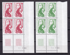 D 745 / ST PIERRE ET MIQUELON / N° 490/491 BLOC DE 4 COIN DATE NEUF** COTE 7.20€ - Collections, Lots & Series