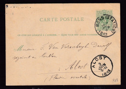 DDFF 352 -- Belgium BREWERY - Entier Postal MONS 1883 Vers Van Varenbergh, Négociant En Houblon à ALOST - Birre