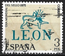 Spain 1975. Scott #1886 (U) World Stamp Day, Pre-stamp Leòn Cancellation  *Complete Issue* - Used Stamps