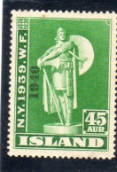 Islande :Timbres Année 1940 N° 188**surchargé 1940 - Ungebraucht