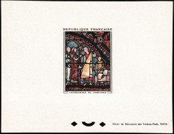 France 1963 Y&T 1399. Feuillet De Luxe (épreuve De Luxe), Vitrail De La Cathédrale De Chartres. Le Marchand De Fourrures - Verres & Vitraux