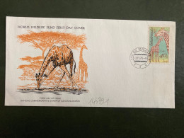 LETTRE TCHECOSLOVAQUIE TP GIRAFES 40h OBL.3 11 76 PRAHA 1 - Giraffe