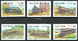 Viêt-Nam   Y&T   387 - 392    Obl   ---  1983  --  Anciennes Locomotives  --  TTB - Usados