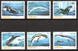 Viêt-Nam   Y&T   616 - 621    Obl   ---  1985  --  Faune : Cétacés   --  TTB - Used Stamps