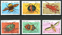 Viêt-Nam   Y&T   750 - 755    Obl   ---  1986  --  Faune : Insectes   --  TTB - Oblitérés
