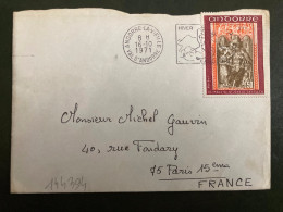 LETTRE Pour La FRANCE TP RETABLE DE ST JEAN DE CASELLES 0,50 OBL.MEC.16-10 1971 ANDORRE LA VIEILLE - Briefe U. Dokumente