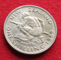 New Zealand 1 One Shilling 1959 KM# 27.2 *VT Nova Zelandia Nuova Zelanda Nouvelle Zelande - Nouvelle-Zélande