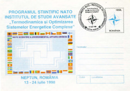 224  OTAN : PAP De La Roumanie, 1998 - NATO: Postsal Stationery Cover From Romania. Flags Drapeau - NATO