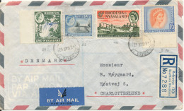 Rhodesia & Nyasaland Registered Air Mail Cover Sent To Denmark 6-3-1962 Good Franked - Rhodesia & Nyasaland (1954-1963)