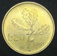 Italia 20 Lire, 1981 - 20 Liras