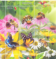 2023. Tajikistan, Flowers, Insects, S/s Perf, Mint/** - Tayikistán