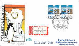 235  Exploration Des Régions Polaires: Env. 1er Jour D'Allemagne - Antarctic Exploration FDC. Penguin Manchot Pingouin  - Autres & Non Classés