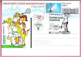 Poland 2023, Postcard Poczta Polska, Kielce, Sport Badminton, LIMIT. ED. 500 Pcs - Bádminton