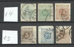 Sweden Schweden 1874/1877 = 8 Values From Michel 1 - 10 O Portomarken Postage Due NB! Some Thinned Places! - Postage Due