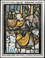 France 1963 Y&T 1377. Essai De Couleurs, Vitrail De L'église Ste Foy, Conches. - Glas & Brandglas