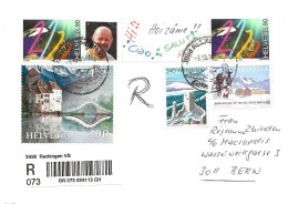 201 - 91 - Enveloppe Recommandée Avec Cachets Illustrés Reckingen 2000 - Bel Affranchissement - Storia Postale