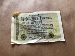 Banknote Reichsnote Deutsches Reich 10 Millionen Mark August 1923 - 10 Miljoen Mark