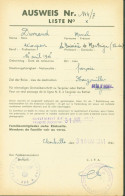 Guerre 40 Laissez Passer Ausweis Pour Passer Ligne NE à Tergnier / Rethel Cachet Comité Interprofessionnel Charlesville - Guerra Del 1939-45