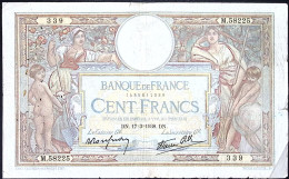 FRANCE * 100 Francs LOM * Date 17/03/1938 * Etat/Grade TB+/FF * Fay 25.13 * - 100 F 1908-1939 ''Luc Olivier Merson''