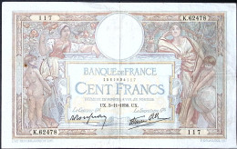 FRANCE * 100 Francs LOM * Date 03/11/1938 * Etat/Grade TTB+/XF * Fay 25.34 * Papier Chiffon - 100 F 1908-1939 ''Luc Olivier Merson''