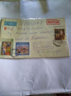 Bulgaria Registered Express Cover To Uruguay Rare Destine.from Bourgas 1988.conmems.e7 Reg Post Conmems 1 Or 2 Pieces. - Briefe U. Dokumente