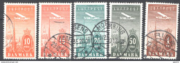 Danimarca 1934 Unif.A6/10 O/Used VF/F - Luftpost