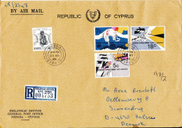 Cyprus Republic Registered Cover Sent To Denmark 24-11-1986 (big Size Cover) - Lettres & Documents