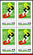 Ref. BR-1184-Q BRAZIL 1971 - INTL. YEAR AGAINST RACIALDISCRIMINATION, MI# 1278, BLOCK MNH, AGAINST RACISM 4V Sc# 1184 - Blocks & Kleinbögen