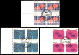 Ref. BR-1338-40-QC BRAZIL 1974 - PRESS, RADIO & TV,MI# 1426-28,CANCELED 1ST DAY, NH, TELECOMMUNICATION 12V Sc# 1338-1340 - Oblitérés