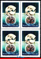 Ref. BR-1961-Q BRAZIL 1984 - ORG. AMERICAN STATES, OAS, OEA, 14TH ASSEMBLY, MI# 2078,BLOCK MNH, SCULPTURE 4V Sc# 1961 - Blocks & Sheetlets