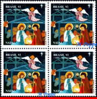 Ref. BR-2437-Q BRAZIL 1993 - RELIGION, HORSE, COW,HOLY FAMILY, MI# 2563, BLOCK MNH, CHRISTMAS 2V Sc# 2437 - Blocks & Kleinbögen