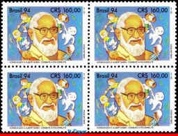 Ref. BR-2467-Q BRAZIL 1994 - ALBERT SABIN,, POLIO VACCINE, MI# 2577, BLOCK MNH, HEALTH 4V Sc# 2467 - Blocs-feuillets