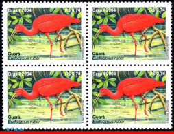 Ref. BR-2921-Q BRAZIL 2004 - MANED, BIRDS,MI# 3354, BLOCK MNH, ANIMALS, FAUNA 4V Sc# 2921 - Blocks & Sheetlets