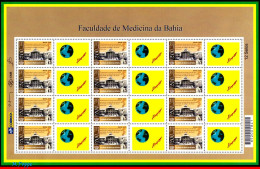 Ref. BR-3210-2-FO BRAZIL 2012 - SCHOOL MEDICINE OFBAHIA, ARCHITECTURE, PERSONALIZED MNH, EDUCATION 12V Sc# 3210 - Personalized Stamps