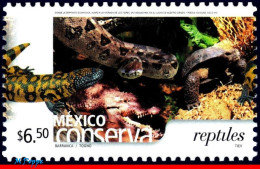Ref. MX-2422 MEXICO 2005 - CONSERVATION, REPTILES,SNAKES, ALLIGATOR, TURTLE, (6.50P), MNH, ANIMALS, FAUNA 1V Sc# 2422 - Serpenti