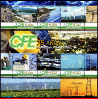 Ref. MX-2790 MEXICO 2012 - 75 YEARS CFE, COMMISSIONFEDERAL ELECTRICITY, S/S MNH, SCIENCE 6V Sc# 2790 - Electricité