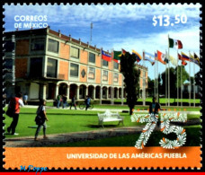 Ref. MX-2945 MEXICO 2015 - UNIVERSITY OF THE AMERICAOF PUEBLA, FLAGS, BIKE, EDUCATION, MNH, ARCHITECTURE 1V Sc# 2945 - Radsport