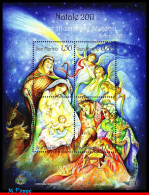 Ref. SM-V2011-8 SAN MARINO 2011 - RELIGION, CRIB,S/S MNH, CHRISTMAS 4V - Unused Stamps