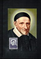 Vatican 1960 Saint Vincenzo De Paoli - Founder Of Caritas Carte Maximum - Maximumkarten (MC)